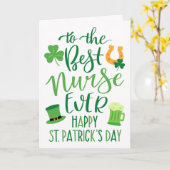 Carte Meilleure infirmière jamais pour la Saint-Patrick (Fleur jaune)