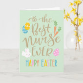 Carte Meilleure Infirmière Jamais Typographie de Pâques (Fleur jaune)