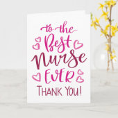 Carte Meilleure infirmière jamais Typographie Merci en r (Fleur jaune)