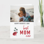 Carte Meilleure maman Aquarelle Rose Floral Fête des Mèr (Devant)