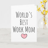 Carte Meilleure Maman au Travail du Monde (Fleur jaune)