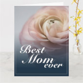 Carte Meilleure Maman avec Grande Rose Rose (Fleur jaune)