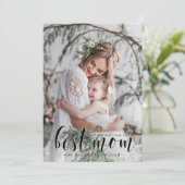 Carte Meilleure maman | Black Modern Calligraphy Fête de (Debout devant)