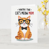Carte Meilleure Maman Chat Chéri (Fleur jaune)