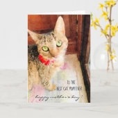 Carte Meilleure Maman Chat Jamais ! Bonne fête des mères (Fleur jaune)