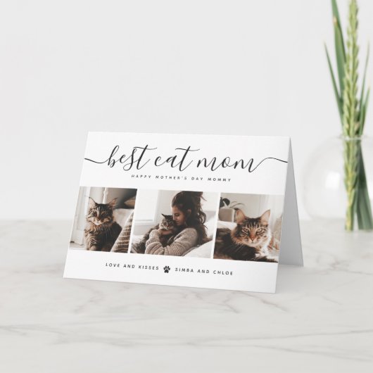 Carte Meilleure maman chat : Photo personnalisée de chat (Devant)