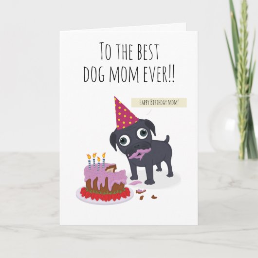 Carte Meilleure maman chien jamais, gâteau d'anniversair (Devant)