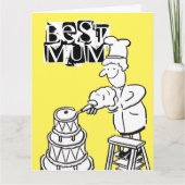 Carte Meilleure Maman Créatrice de Gâteaux Décorant un G (Devant)