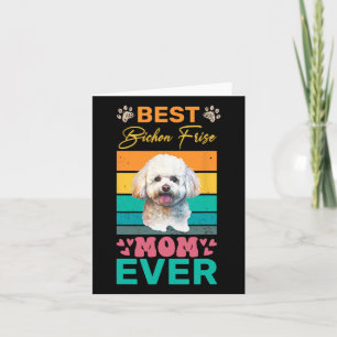 Carte Meilleure maman de Bichon Frise Chienne amoureuse