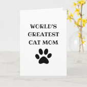 Carte Meilleure Maman de Chat du Monde Texte Personnalis (Fleur jaune)
