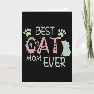 Carte Meilleure Maman de Chat Ever Cute Meow Première Fê