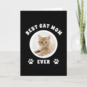 Carte Meilleure maman de chat personnalisée avec photo