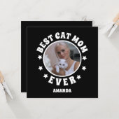 Carte Meilleure Maman de Chat Personnalisée Photo  (Devant/Arrière en situation)