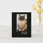 Carte Meilleure maman de chat pour la fête des mères (Fleur jaune)