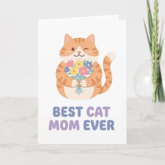 Carte Meilleure Maman de Chat Tabby Chat Graphique