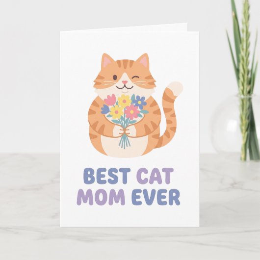 Carte Meilleure Maman de Chat Tabby Chat Graphique (Devant)