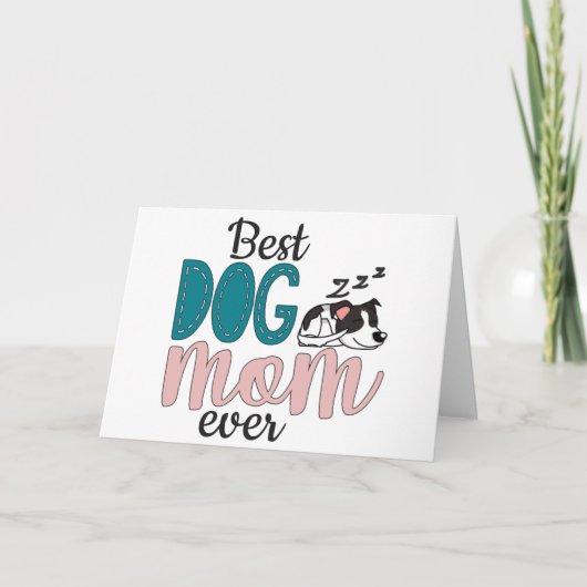 Carte Meilleure maman de chien avec un adorable chiot en (Devant)
