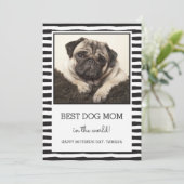 Carte Meilleure maman de chien frappée | Black | Photo F (Debout devant)