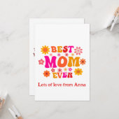 Carte Meilleure Maman De Tous Les Temps Fleur Groovy Per (Devant/Arrière en situation)