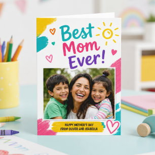Carte Meilleure Maman de Tous les Temps Photo Fête des M