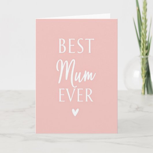 Carte Meilleure Maman de tous les temps Rose Pâle (Devant)
