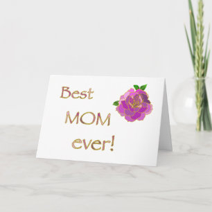 Carte Meilleure maman de tous les temps, rose rose, Joye
