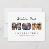 Carte Meilleure Maman du Monde 3 Collage Photo Lettre Dr (Devant)