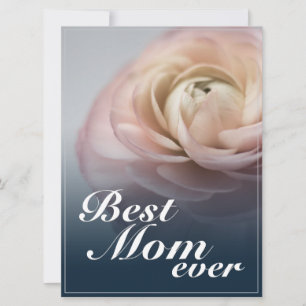 Carte Meilleure Maman du Monde avec Grande Rose Rose
