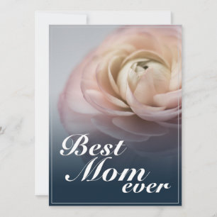 Carte Meilleure Maman du Monde avec Grande Rose Rose