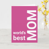 Carte Meilleure maman du monde| Fête des mères PINK (Fleur jaune)