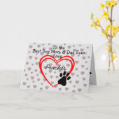 Carte Meilleure Maman et Papa Chien (Fleur jaune)