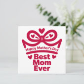 Carte Meilleure Maman Ever – Conception de Cadeau de Fêt (Debout devant)