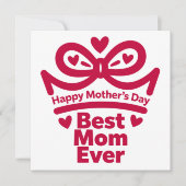 Carte Meilleure Maman Ever – Conception de Cadeau de Fêt (Devant)