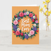 Carte Meilleure Maman Fleurs Circulaires (Fleur jaune)