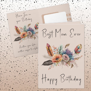 Carte Meilleure maman Fleurs toujours anniversaire