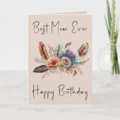 Carte Meilleure maman Fleurs toujours anniversaire (Devant)