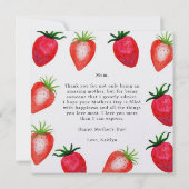 Carte Meilleure Maman ! Fraise aquarelle Fête des Mères (Dos)