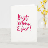 Carte Meilleure Maman Fuchsia Script (Fleur jaune)