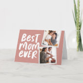 Carte Meilleure maman jamais à la mode deux rose photo F (Devant)