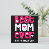 Carte Meilleure maman Jamais Coeur Anniversaire Noir Ros (Debout devant)