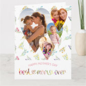 Carte Meilleure Maman Jamais Fleur sauvage Coeur Formé P (Devant)