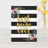 Carte Meilleure maman jamais Gold Foil Floral (Fleur jaune)