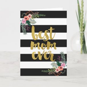 Carte Meilleure maman jamais Gold Foil Floral