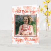 Carte Meilleure maman jamais photo mignonne Orange Flora (Fleur jaune)