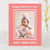 Carte Meilleure Maman Jamais Polka Dot Fête des mères (Fleur jaune)