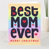 Carte Meilleure maman jamais Rainbow Joyeux Noël (Devant)