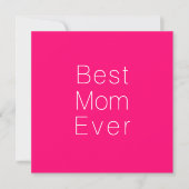 Carte Meilleure maman Jamais rose chaud blanc simple min (Devant)