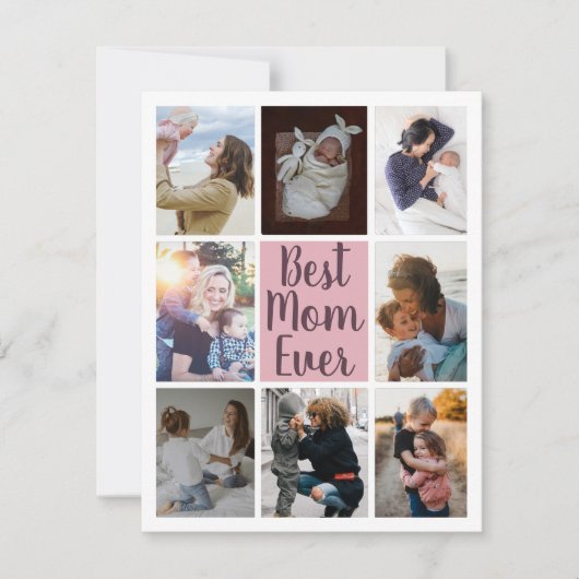 Carte Meilleure maman jamais rose pâle photo florale (Devant)