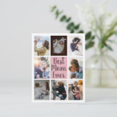 Carte Meilleure maman jamais rose pâle photo florale (Debout devant)