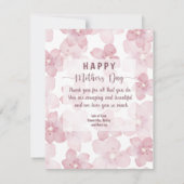 Carte Meilleure maman jamais rose pâle photo florale (Dos)